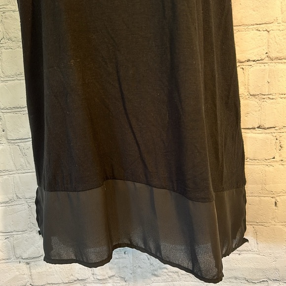 Espresso tunic with embroidered neck and sheer panel - Picture 3 of 9